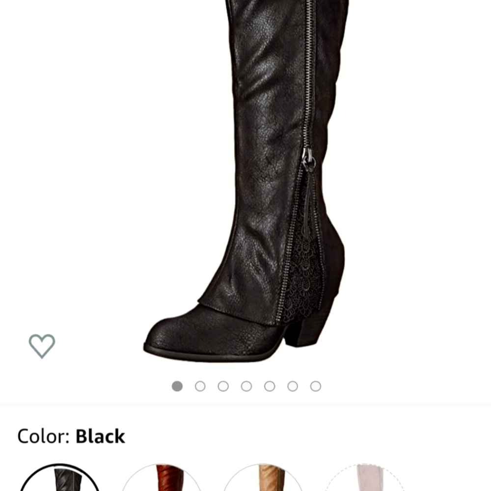 Black faux leather boots size 10